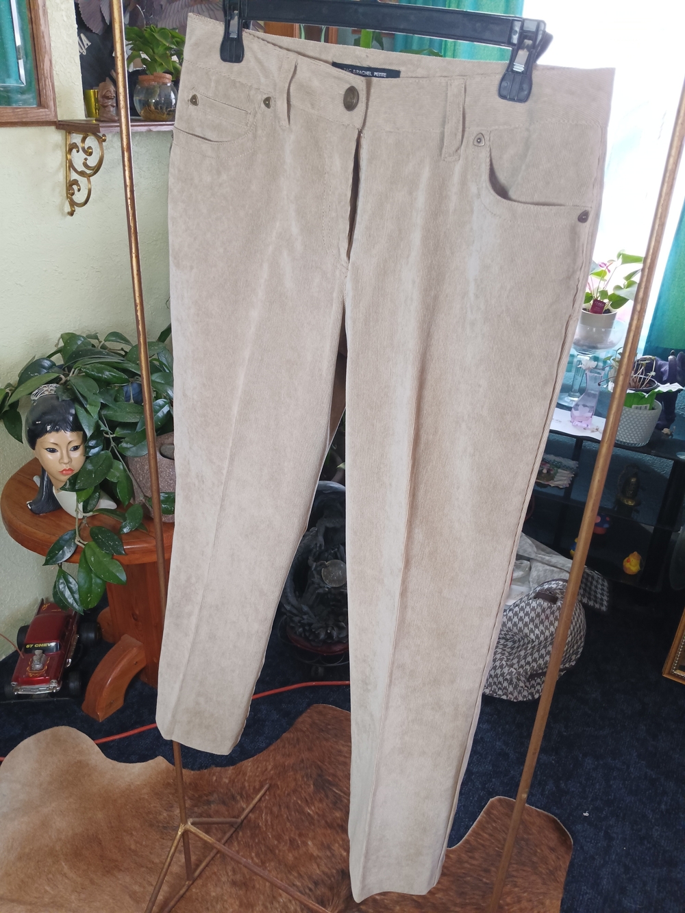 Zac & Rachel Tan Corduroy Straight-Leg Pants